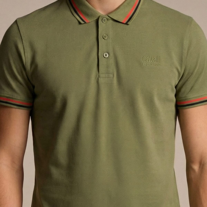 Tricou polo barbati Cavalli Class verde model CA-30273 [3]