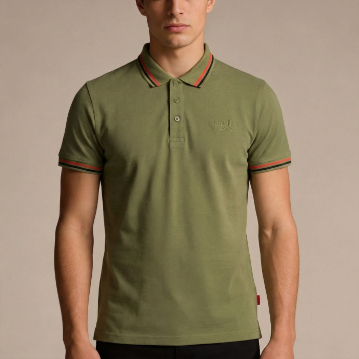 Tricou polo barbati Cavalli Class verde model CA-30273 [2]