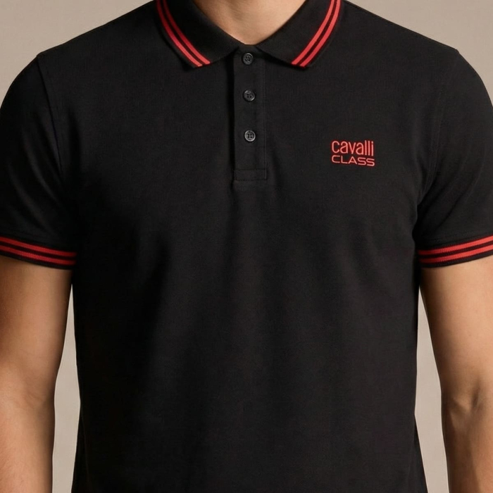 Tricou polo barbati Cavalli Class negru model CA-30274 [3]