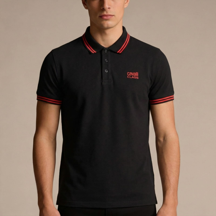 Tricou polo barbati Cavalli Class negru model CA-30274 [2]