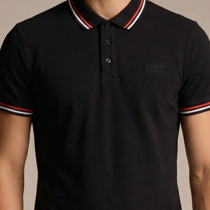 Tricou polo barbati Cavalli Class negru model CA-30276 [3]