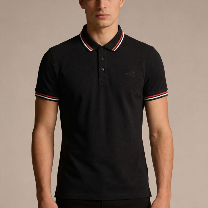 Tricou polo barbati Cavalli Class negru model CA-30276 [2]