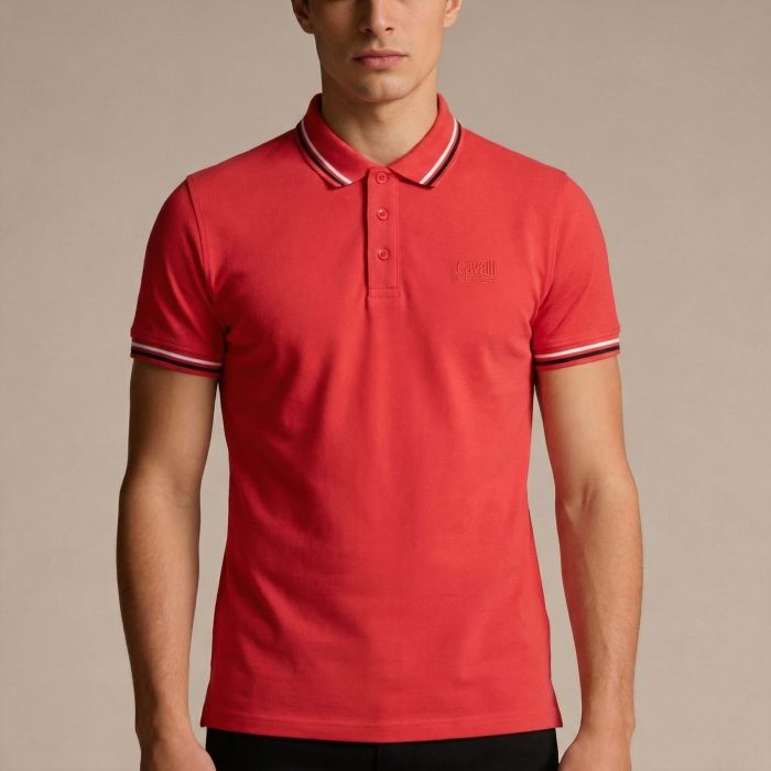 Tricou polo barbati Cavalli Class rosu model CA-30277 [2]