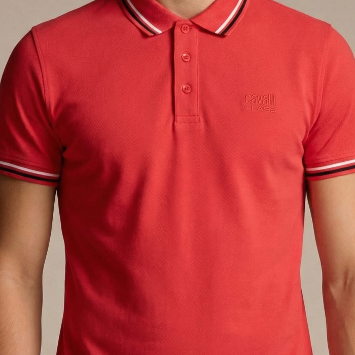 Tricou polo barbati Cavalli Class rosu model CA-30277 [3]