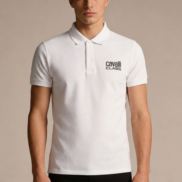Tricou polo barbati Cavalli Class alb model CA-30278 [2]