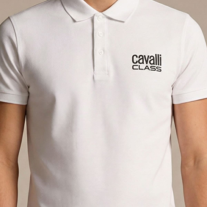 Tricou polo barbati Cavalli Class alb model CA-30278 [3]