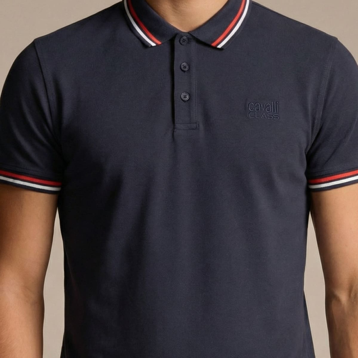 Tricou polo barbati Cavalli Class albastru model CA-30281 [3]
