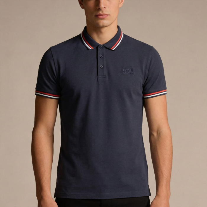 Tricou polo barbati Cavalli Class albastru model CA-30281 [2]