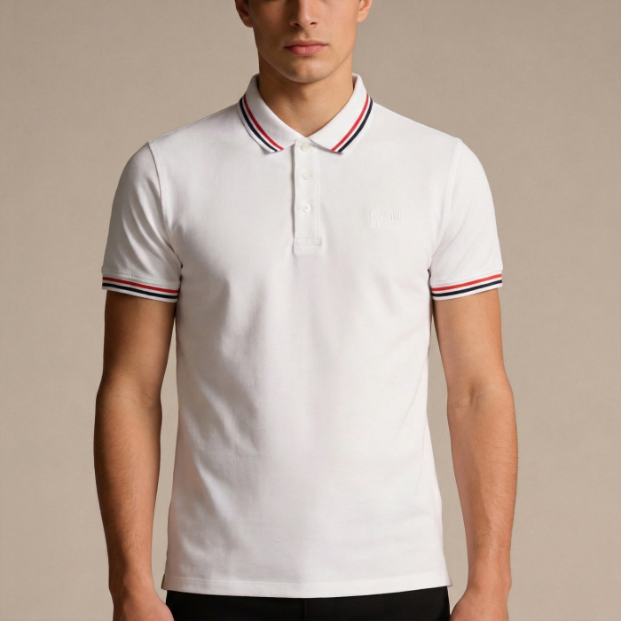 Tricou polo barbati Cavalli Class alb model CA-30282 [2]