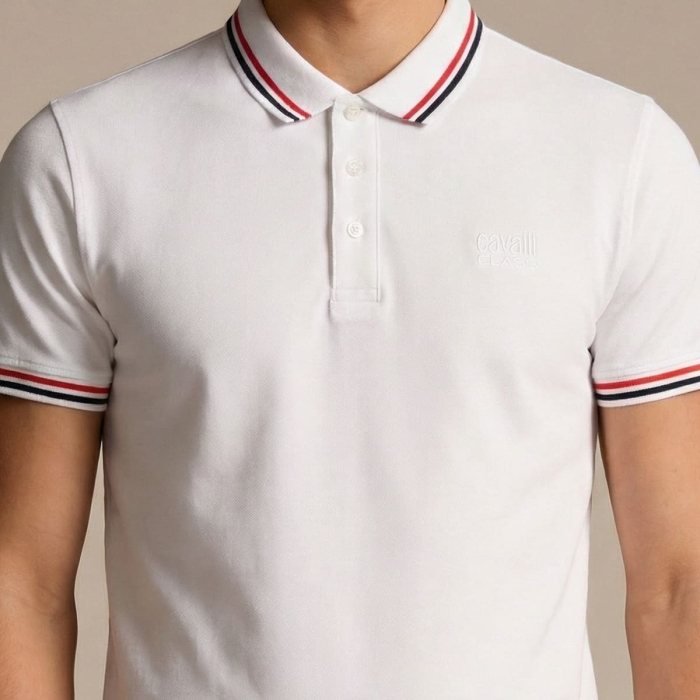 Tricou polo barbati Cavalli Class alb model CA-30282 [3]