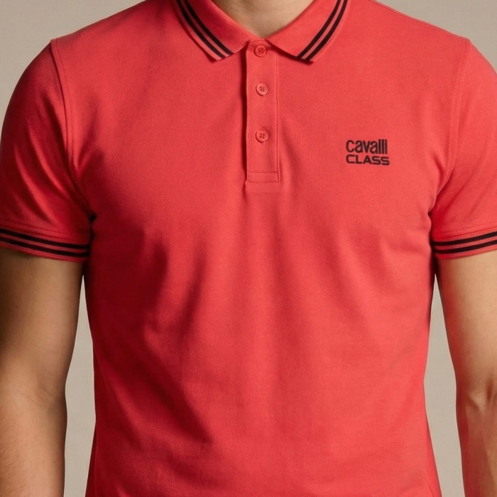 Tricou polo barbati Cavalli Class rosu model CA-30283 [3]