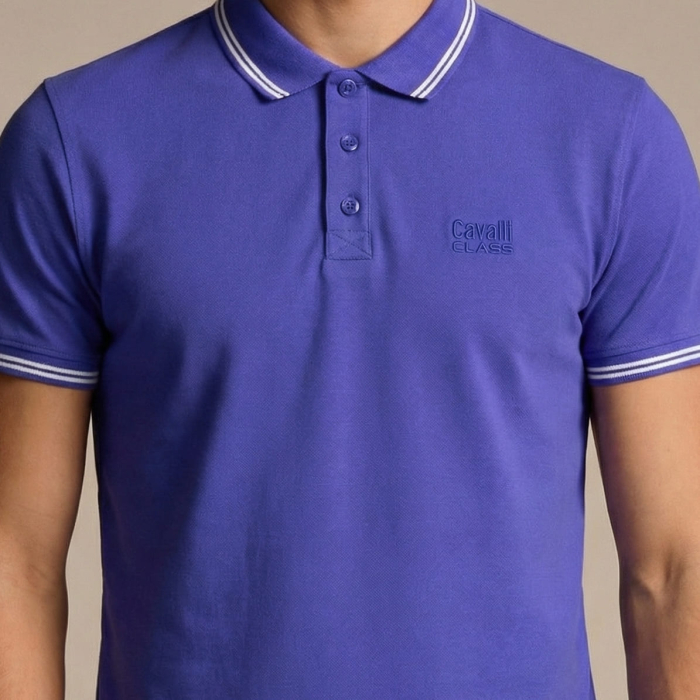 Tricou polo barbati Cavalli Class albastru model CA-31307 [3]