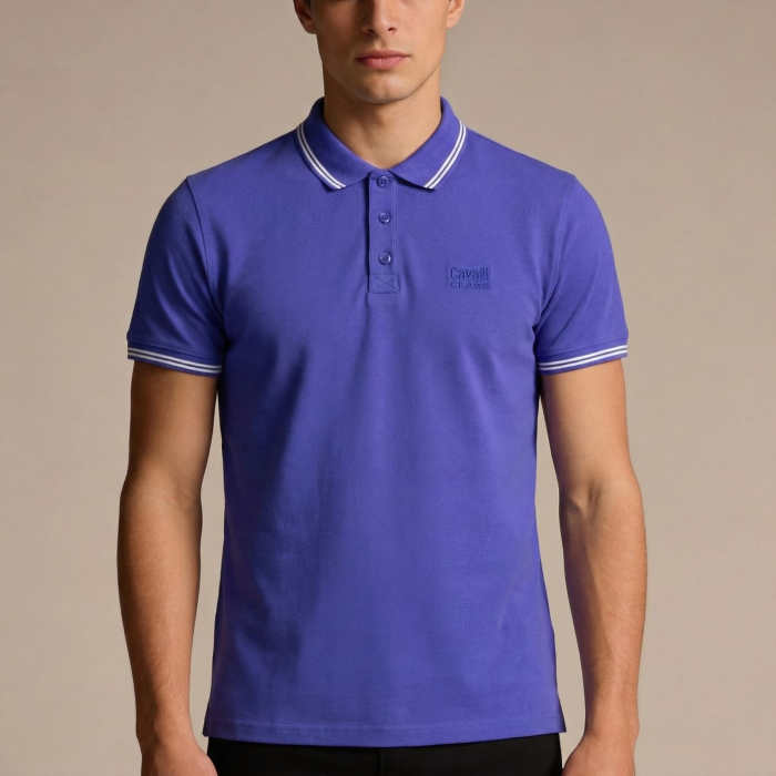 Tricou polo barbati Cavalli Class albastru model CA-31307 [2]