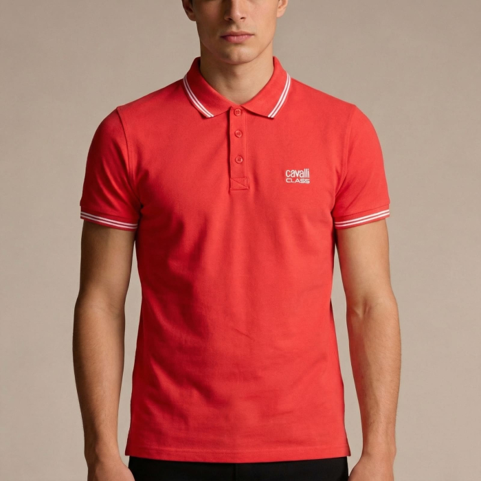 Tricou polo barbati Cavalli Class rosu model CA-31308 [2]