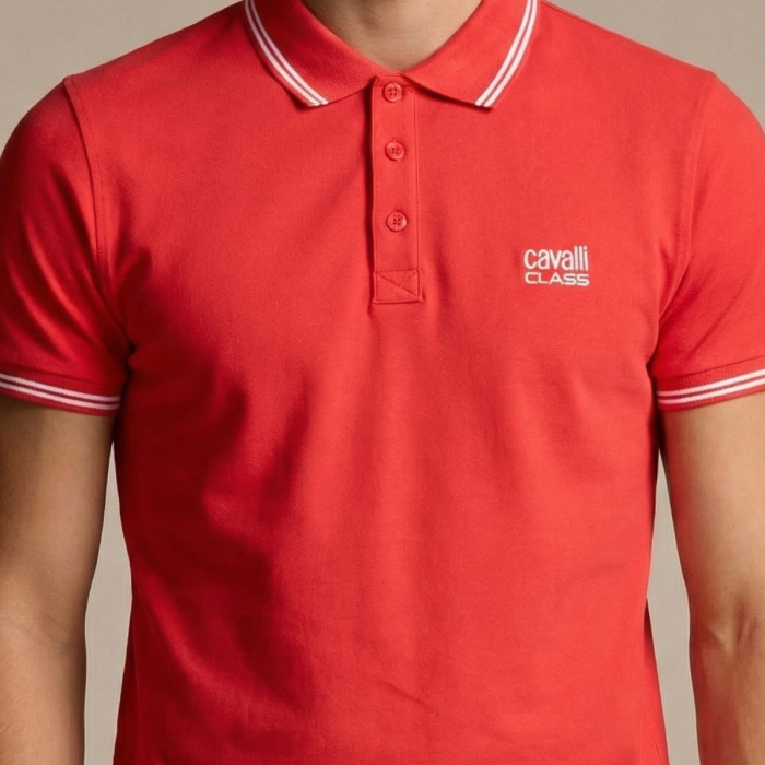Tricou polo barbati Cavalli Class rosu model CA-31308 [3]