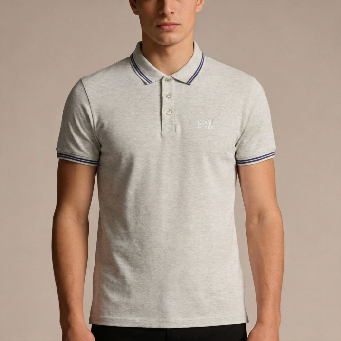Tricou polo barbati Cavalli Class gri model CA-31309 [2]