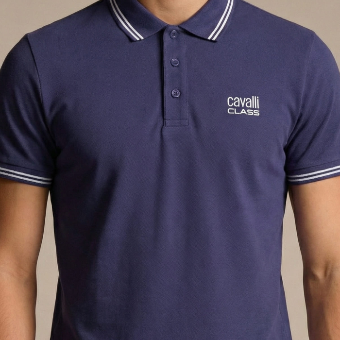 Tricou polo barbati Cavalli Class albastru model CA-31310 [3]