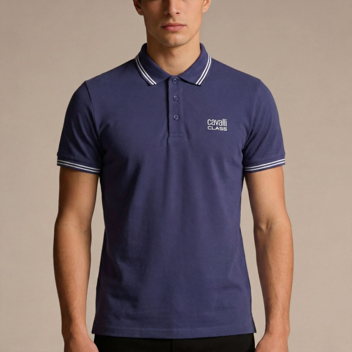 Tricou polo barbati Cavalli Class albastru model CA-31310 [2]