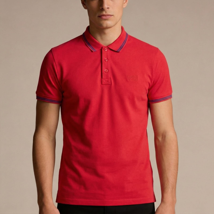 Tricou polo barbati Cavalli Class rosu model CA-31311 [2]