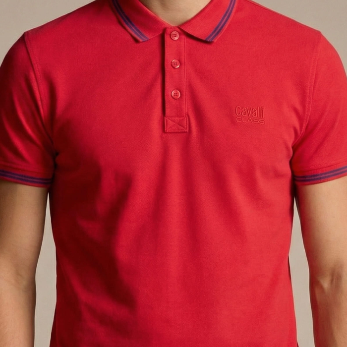 Tricou polo barbati Cavalli Class rosu model CA-31311 [3]