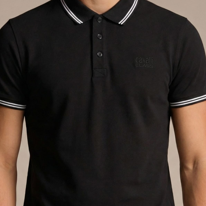 Tricou polo barbati Cavalli Class negru model CA-31312 [3]