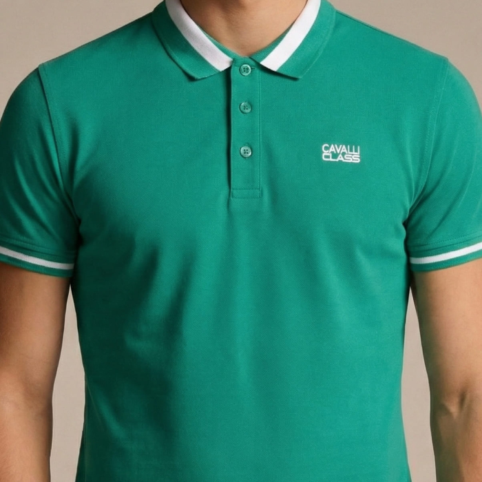 Tricou polo barbati Cavalli Class verde model CA-36634 [3]
