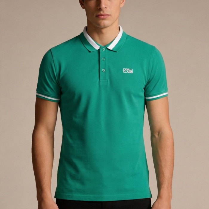 Tricou polo barbati Cavalli Class verde model CA-36634 [2]