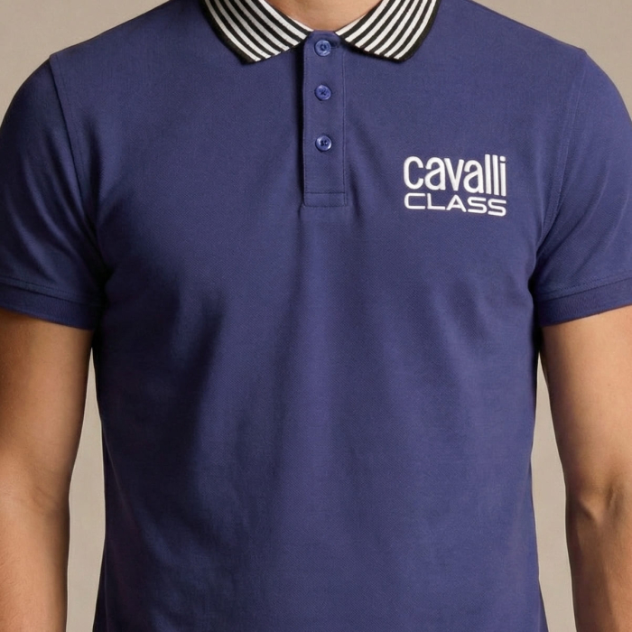 Tricou polo barbati Cavalli Class albastru model CA-36644 [3]
