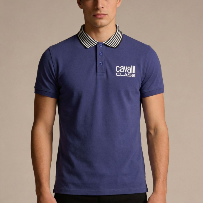 Tricou polo barbati Cavalli Class albastru model CA-36644 [2]