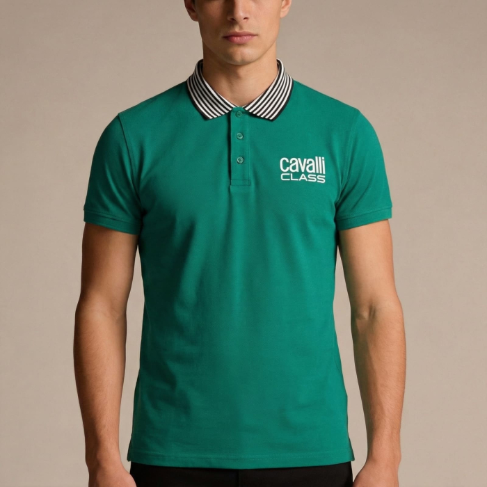 Tricou polo barbati Cavalli Class verde model CA-36673 [2]