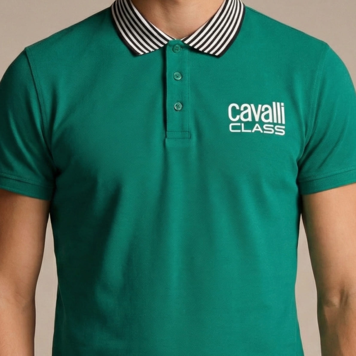 Tricou polo barbati Cavalli Class verde model CA-36673 [3]