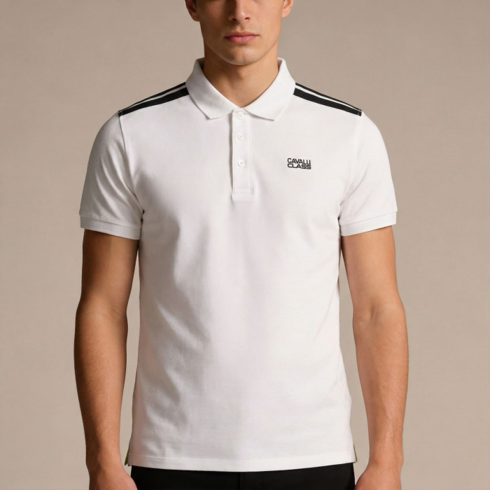 Tricou polo barbati Cavalli Class alb model CA-36692 [2]