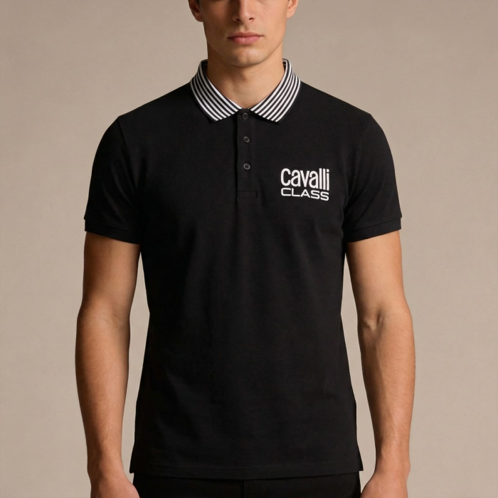 Tricou polo barbati Cavalli Class negru model CA-36703 [2]