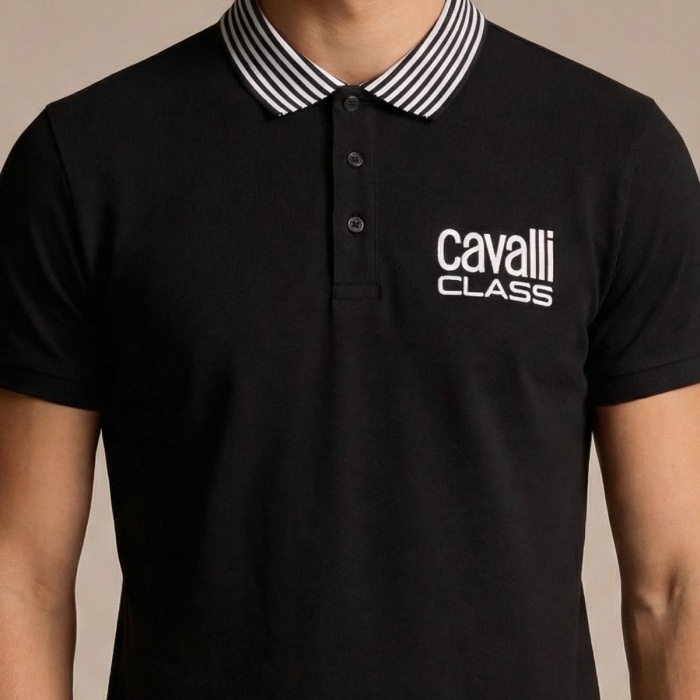 Tricou polo barbati Cavalli Class negru model CA-36703 [3]