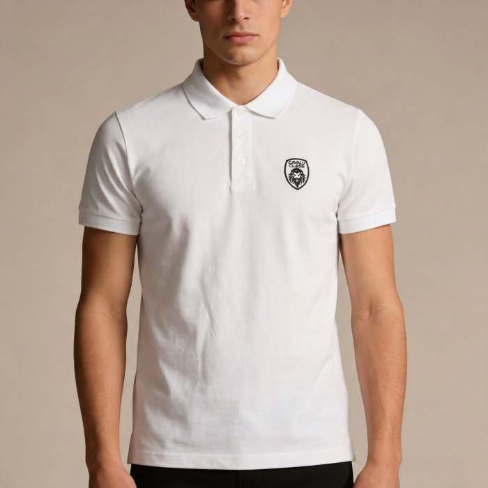 Tricou polo barbati Cavalli Class alb model CA-36856 [2]