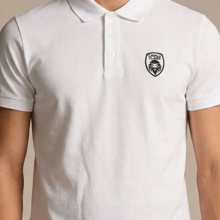 Tricou polo barbati Cavalli Class alb model CA-36856 [3]