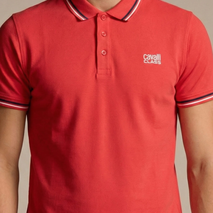 Tricou polo barbati Cavalli Class rosu model CA-36997 [3]