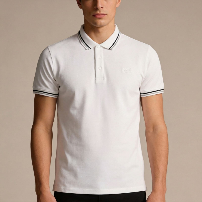 Tricou polo barbati Cavalli Class alb model CA-37175 [2]