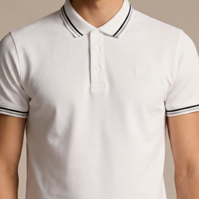 Tricou polo barbati Cavalli Class alb model CA-37175 [3]