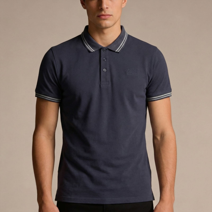 Tricou polo barbati Cavalli Class albastru model CA-37340 [2]