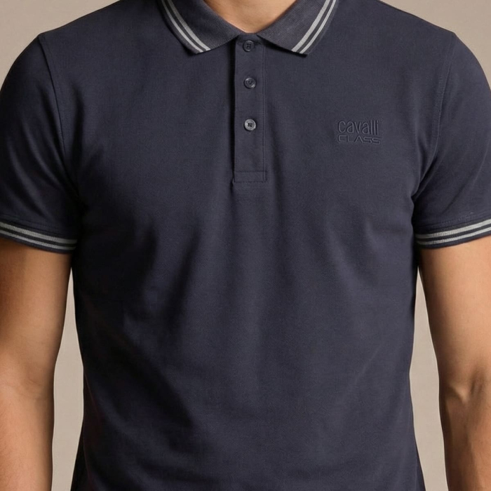 Tricou polo barbati Cavalli Class albastru model CA-37340 [3]