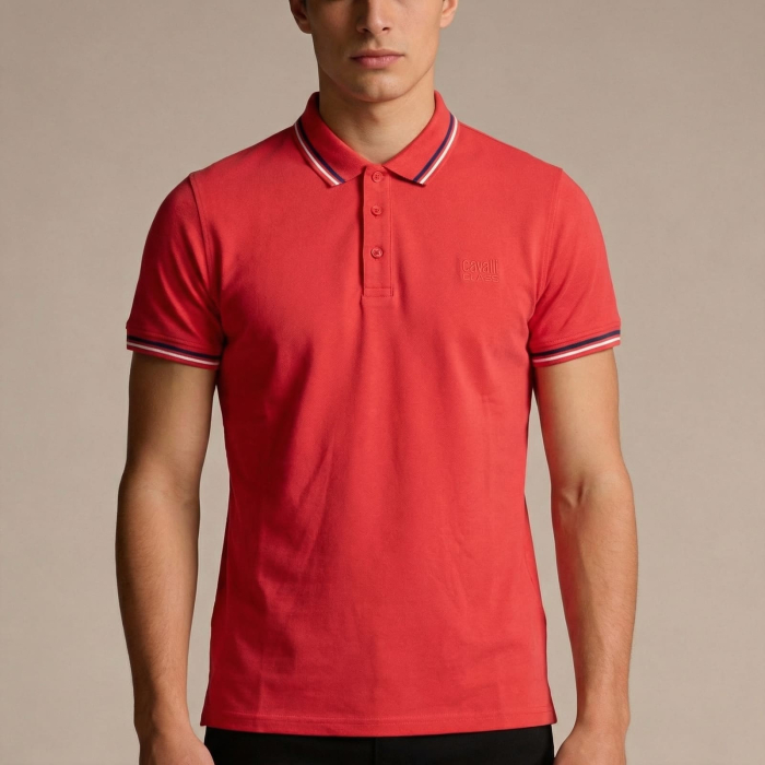 Tricou polo barbati Cavalli Class rosu model CA-37358 [2]