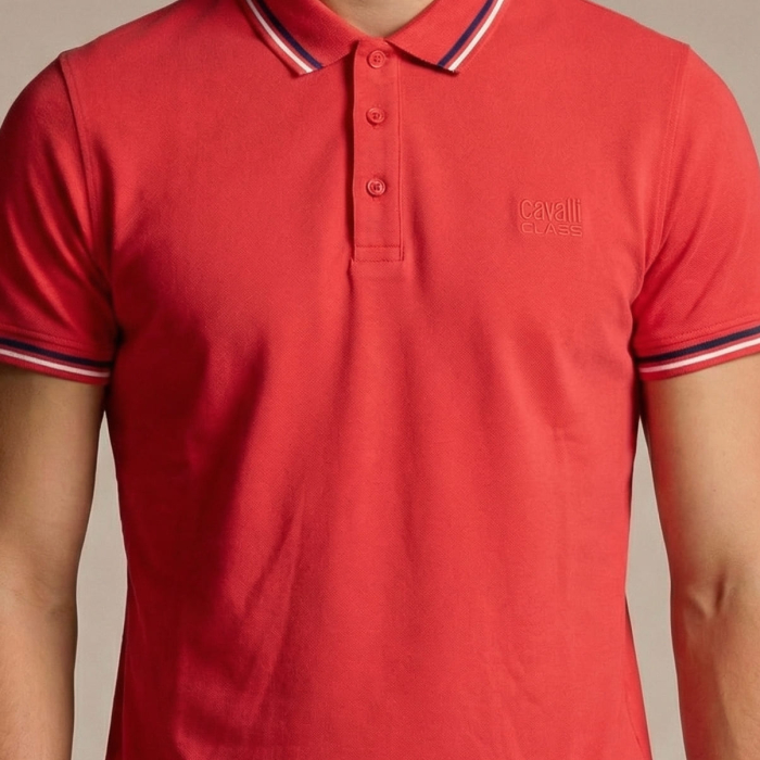 Tricou polo barbati Cavalli Class rosu model CA-37358 [3]