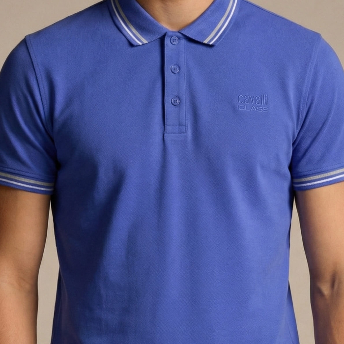 Tricou polo barbati Cavalli Class albastru model CA-37651 [3]