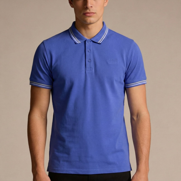 Tricou polo barbati Cavalli Class albastru model CA-37651 [2]