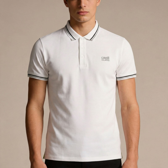 Tricou polo barbati Cavalli Class alb model CA-37717 [2]