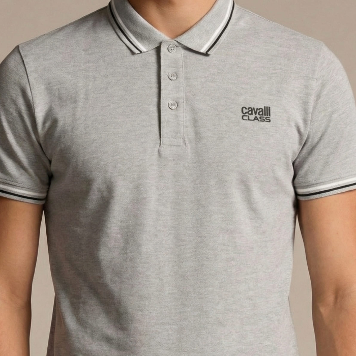 Tricou polo barbati Cavalli Class gri model CA-37779 [3]
