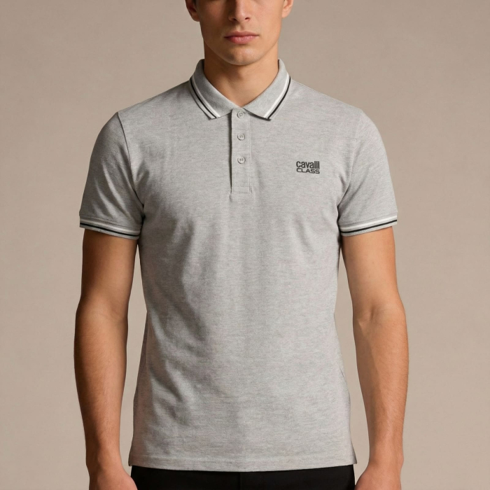 Tricou polo barbati Cavalli Class gri model CA-37779 [2]