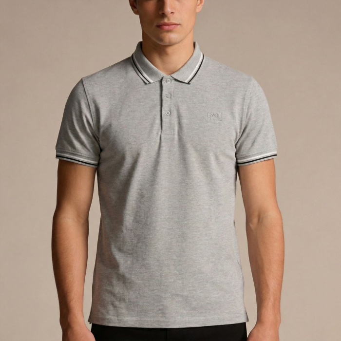 Tricou polo barbati Cavalli Class gri model CA-37832 [2]
