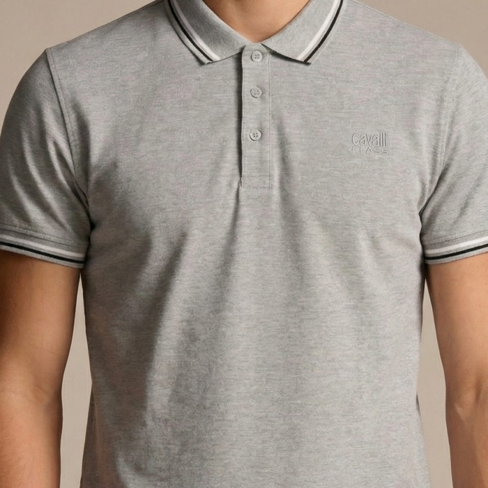 Tricou polo barbati Cavalli Class gri model CA-37832 [3]